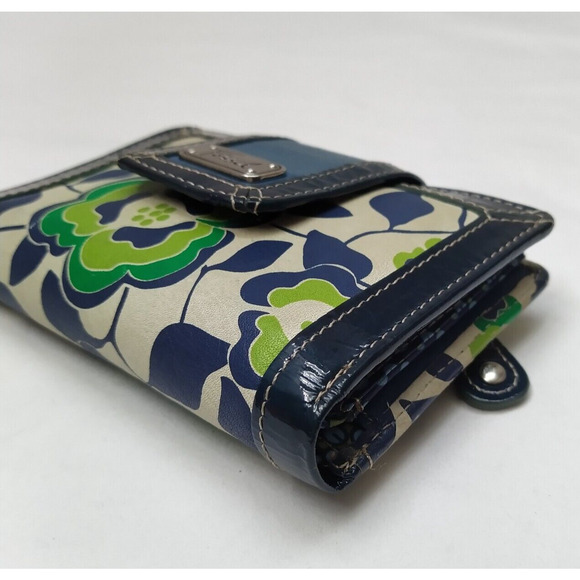 Fossil Multicolor Canvas Leather Trim Credit Card ID Window Bifold Wallet - Picture 14 of 16